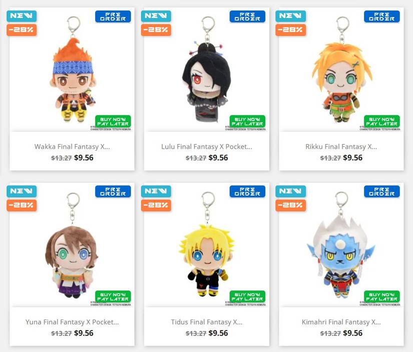 Image shows FFX plushies