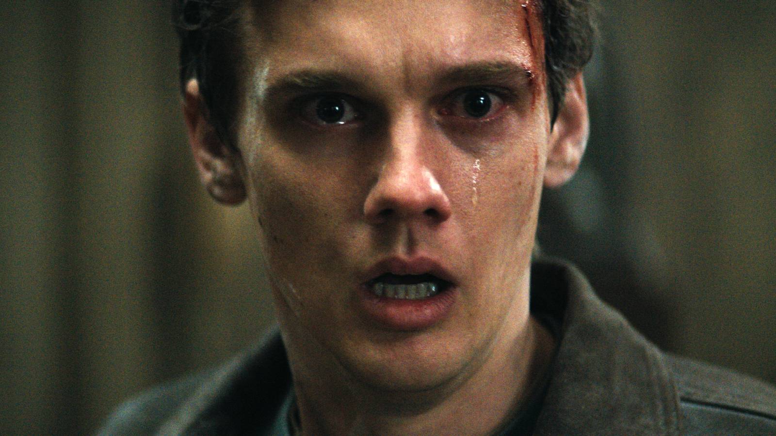 Hunter Doohan crying in Evil Dead Burn