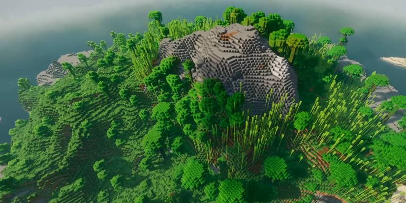 Minecraft Lone Bamboo Island Jungle world seed