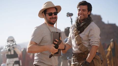 J.J. Abrams, Oscar Isaac on-set for The Rise of Skywalker