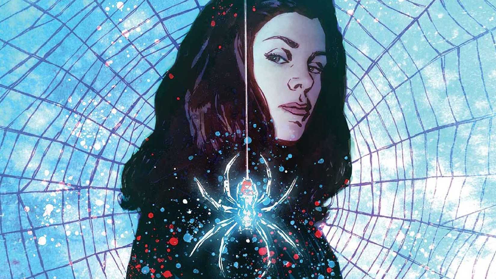 jessica jones with a spider in marvel comics art