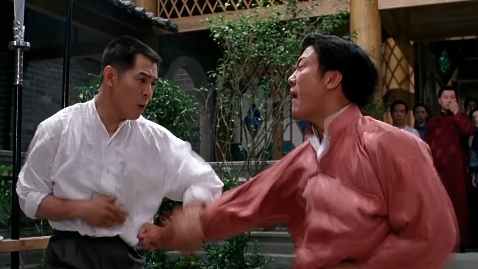 Jet Li fighting a skilled opponent in Fist of Legend