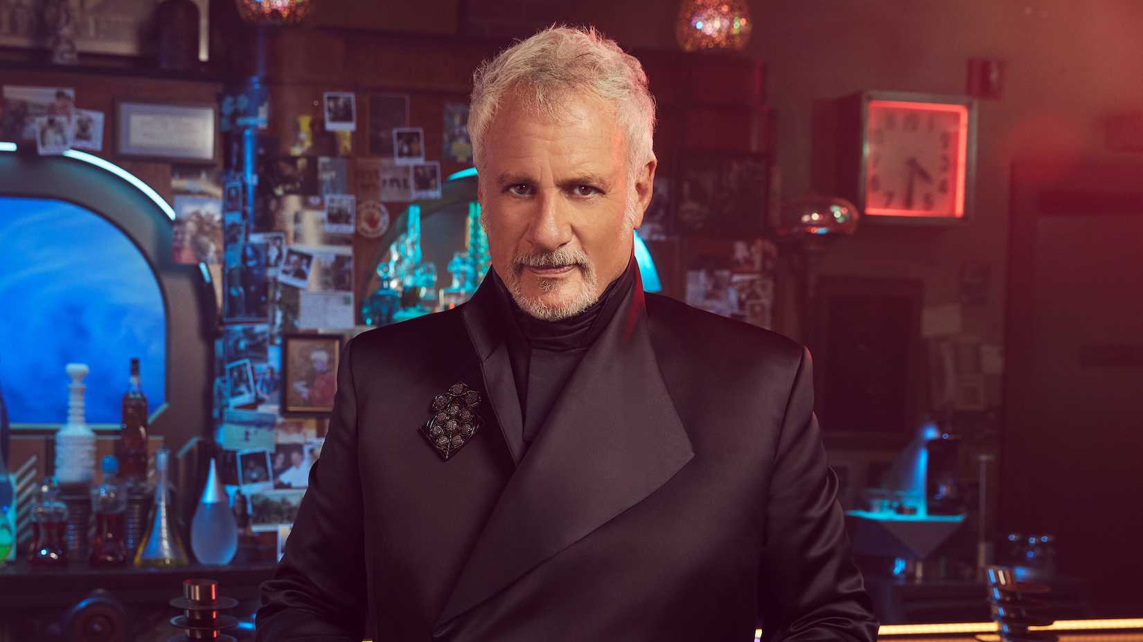Picard promo shot of Q at 2024 Guinan's bar