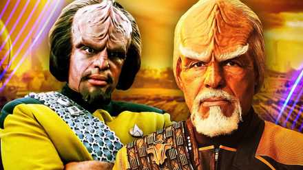 Worf from Star Trek two versions side-by-side