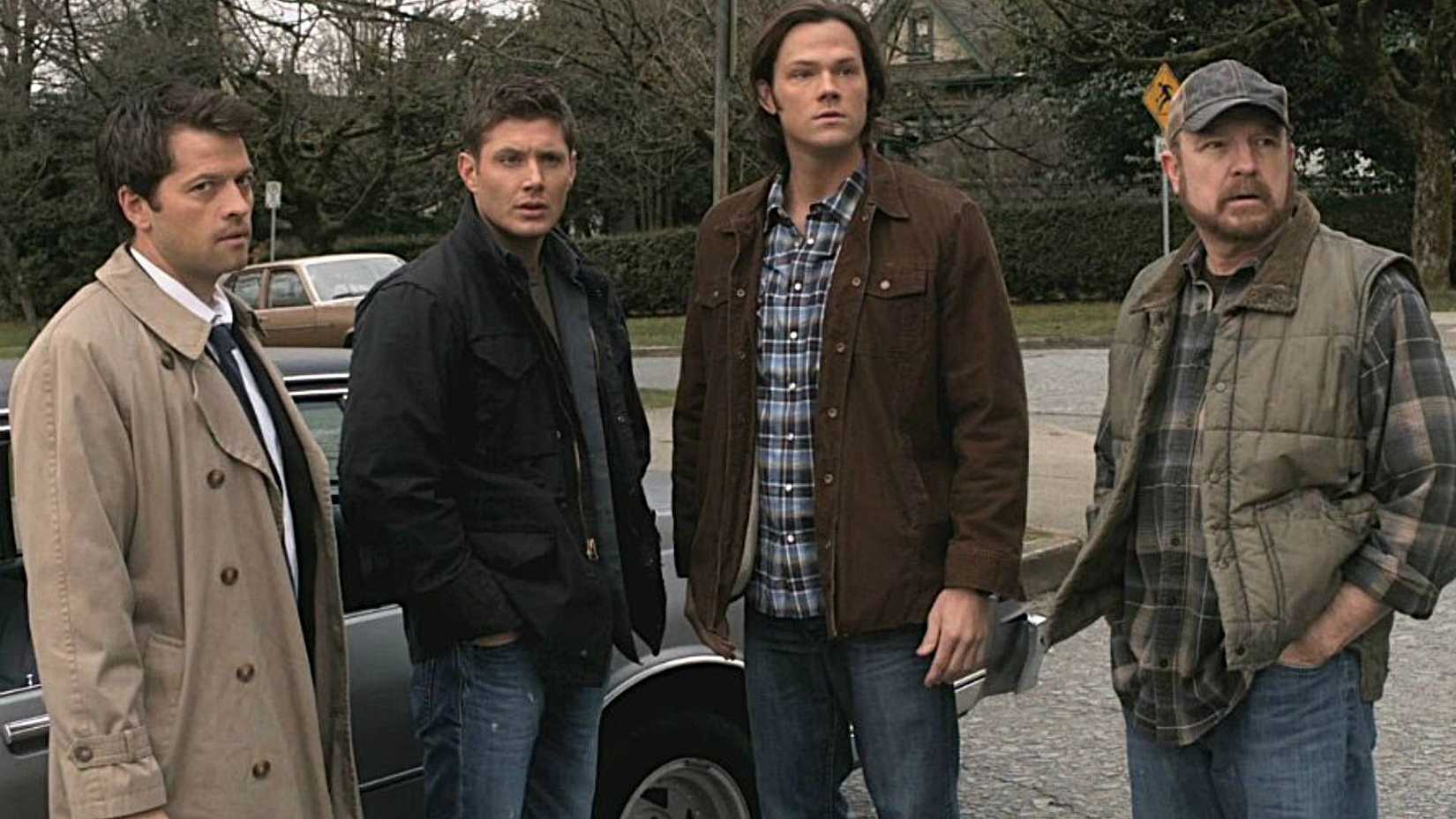 Dean Sam Bobby and Castiel from Supernatural
