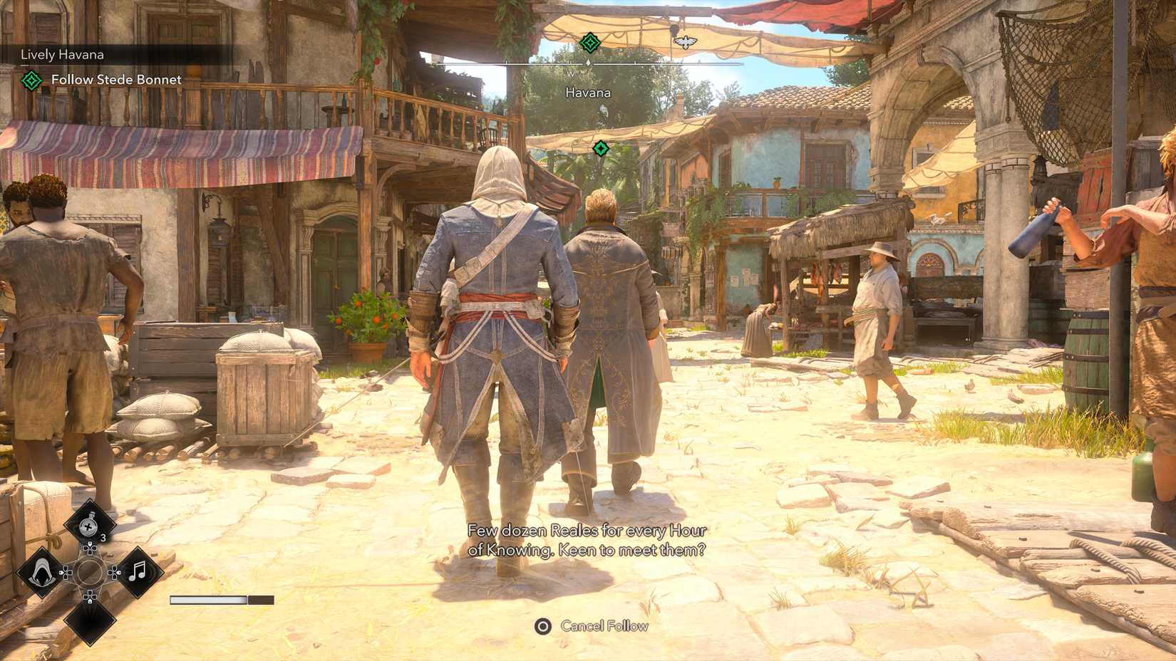 Kenway following Stede through Havana in Assassin's Creed Black Flag Resynced.