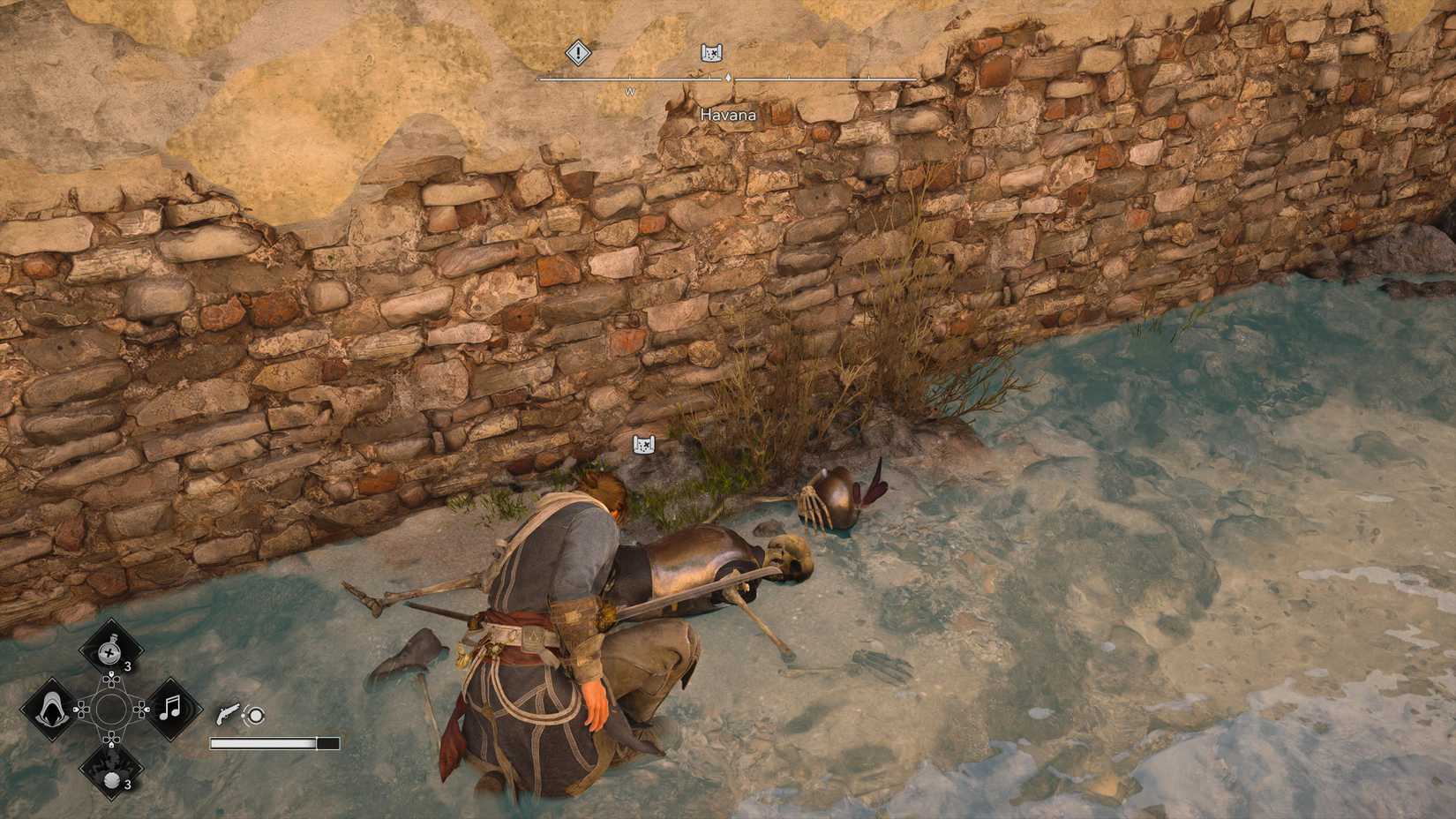 Kenway searching a corpse in AC Black Flag Resynced.