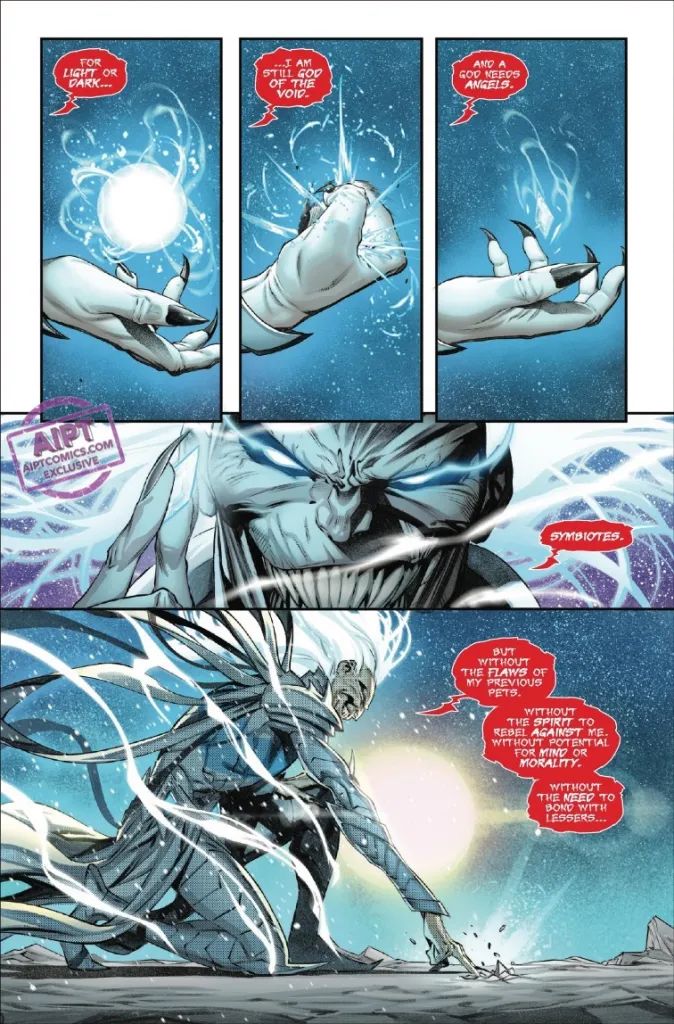Knull creates life with his powers of light in Queen in Black #1