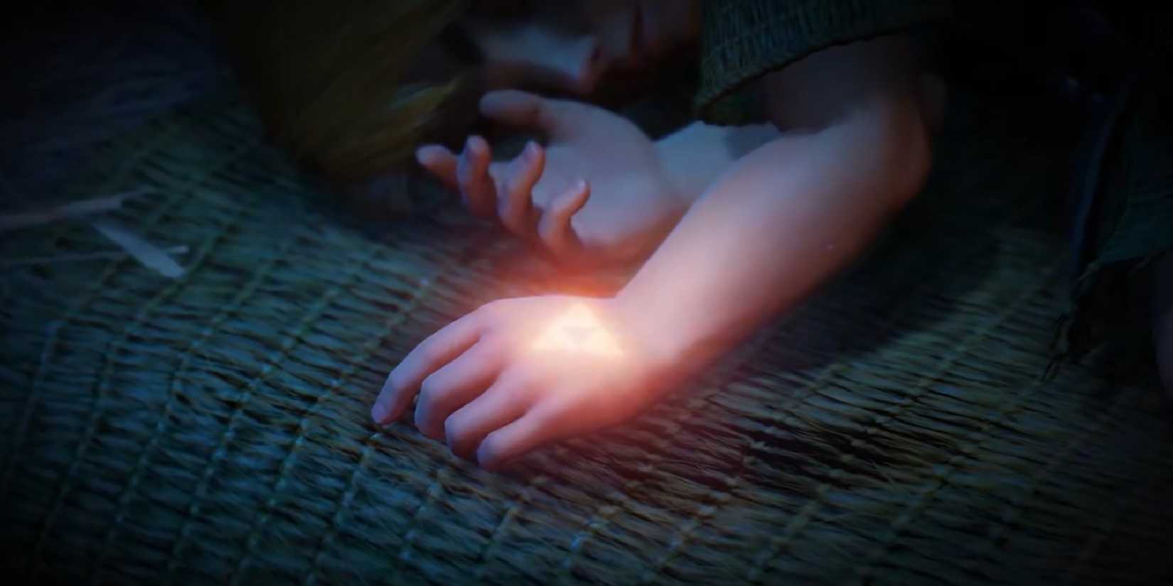 Legend of Zelda ocarina of time remake sleeping link's hand glowing