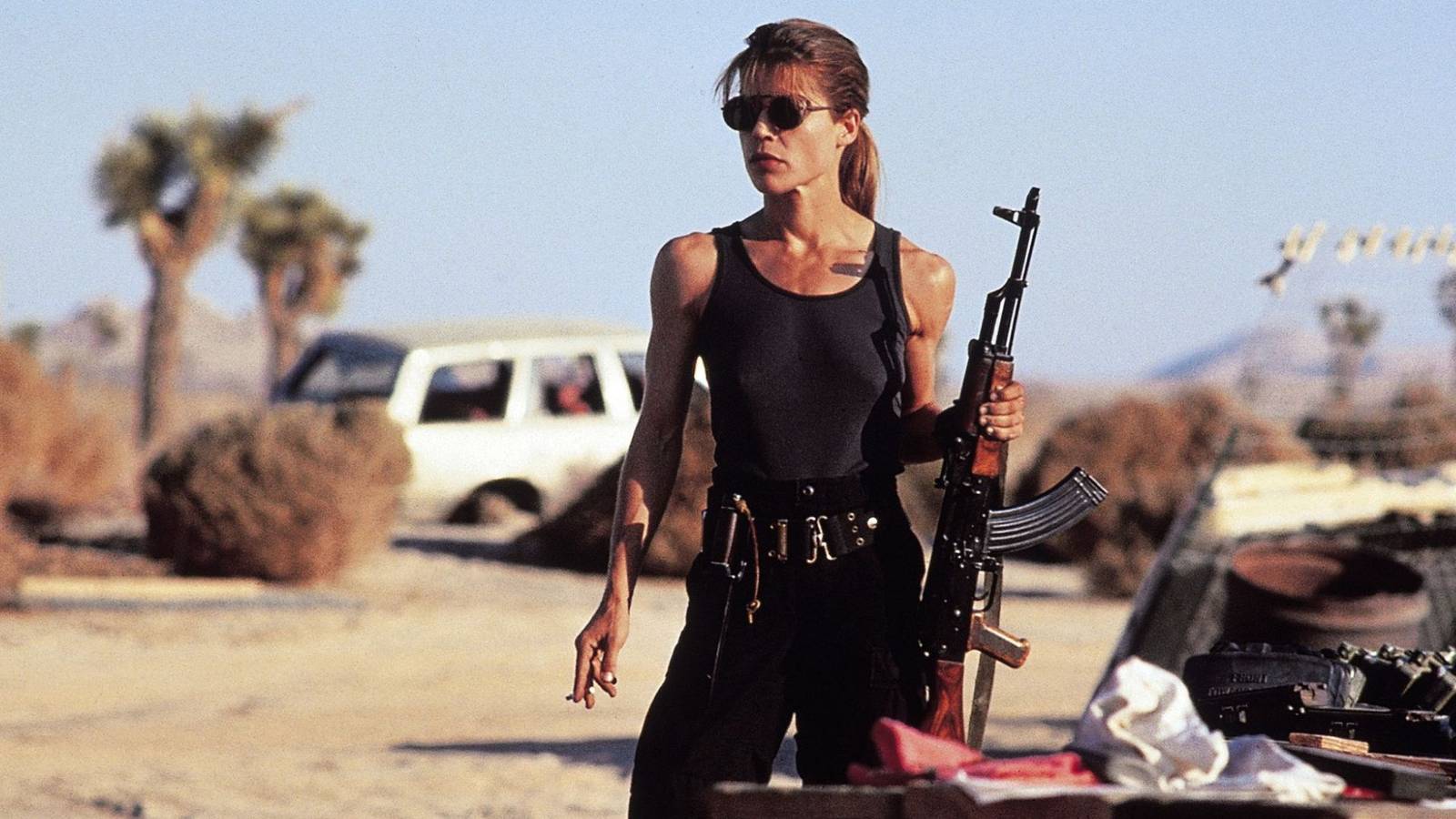 Linda Hamilton as Sarah Connor in Terminator 2