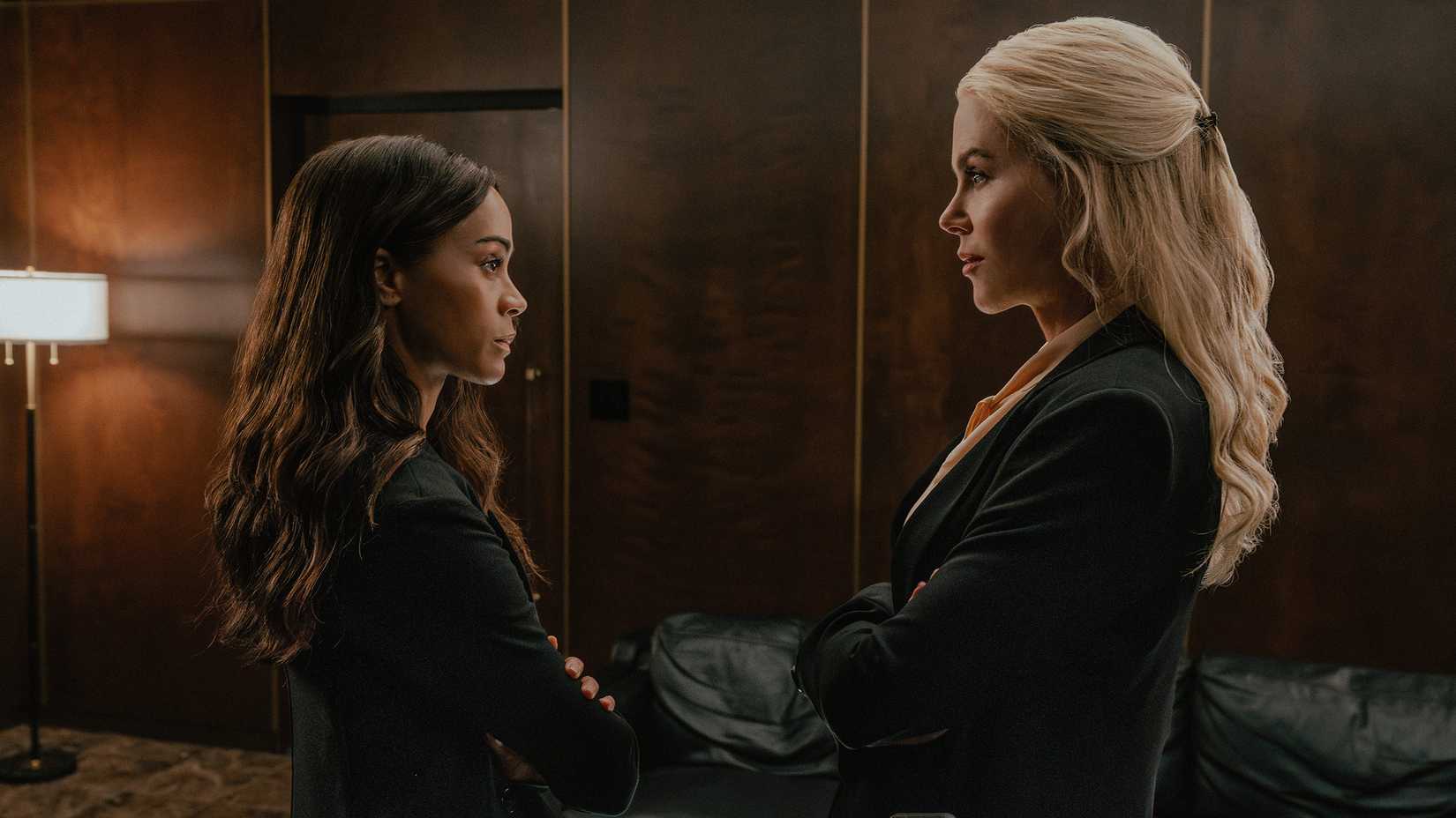 Lioness season 3 still featuring Nicole Kidman and Zoe Saldana.