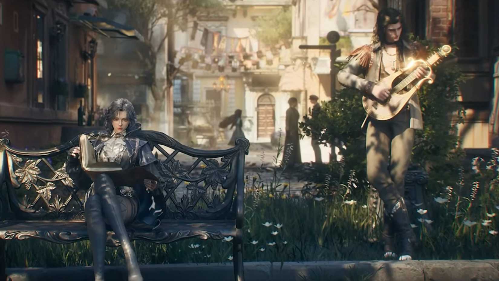 Two characters relax next to each other in Lord of Mysteries.