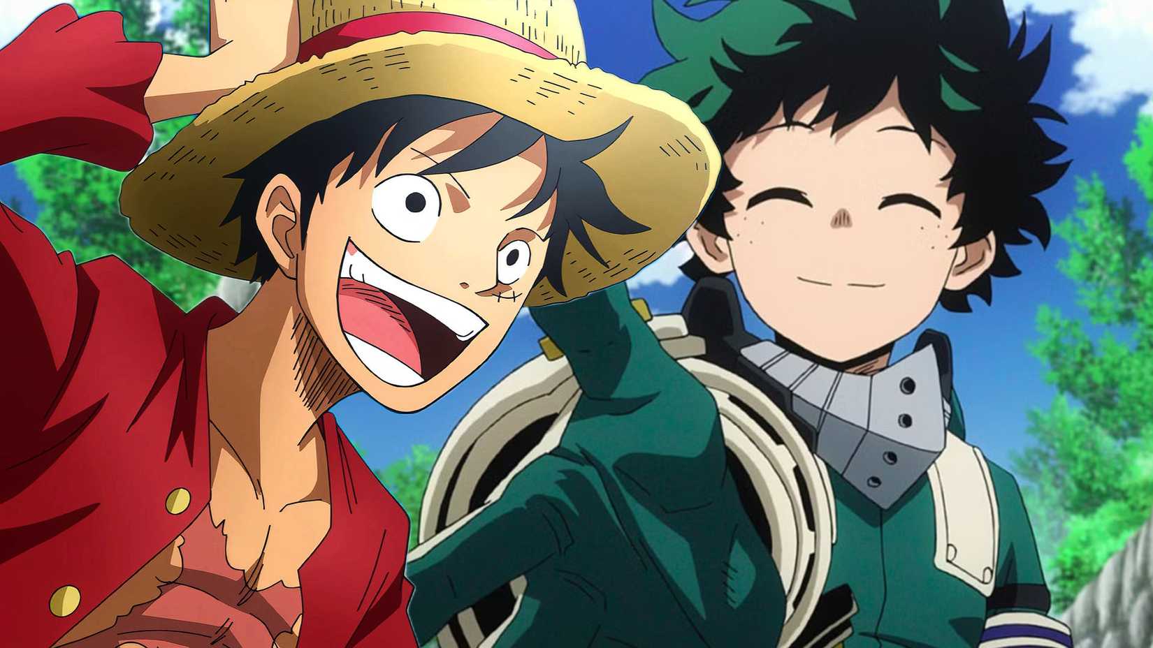 Luffy from One Piece and Deku from My Hero Academia