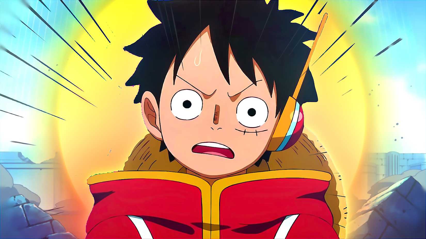 One Piece's Monkey D. Luffy Looking Puzzled