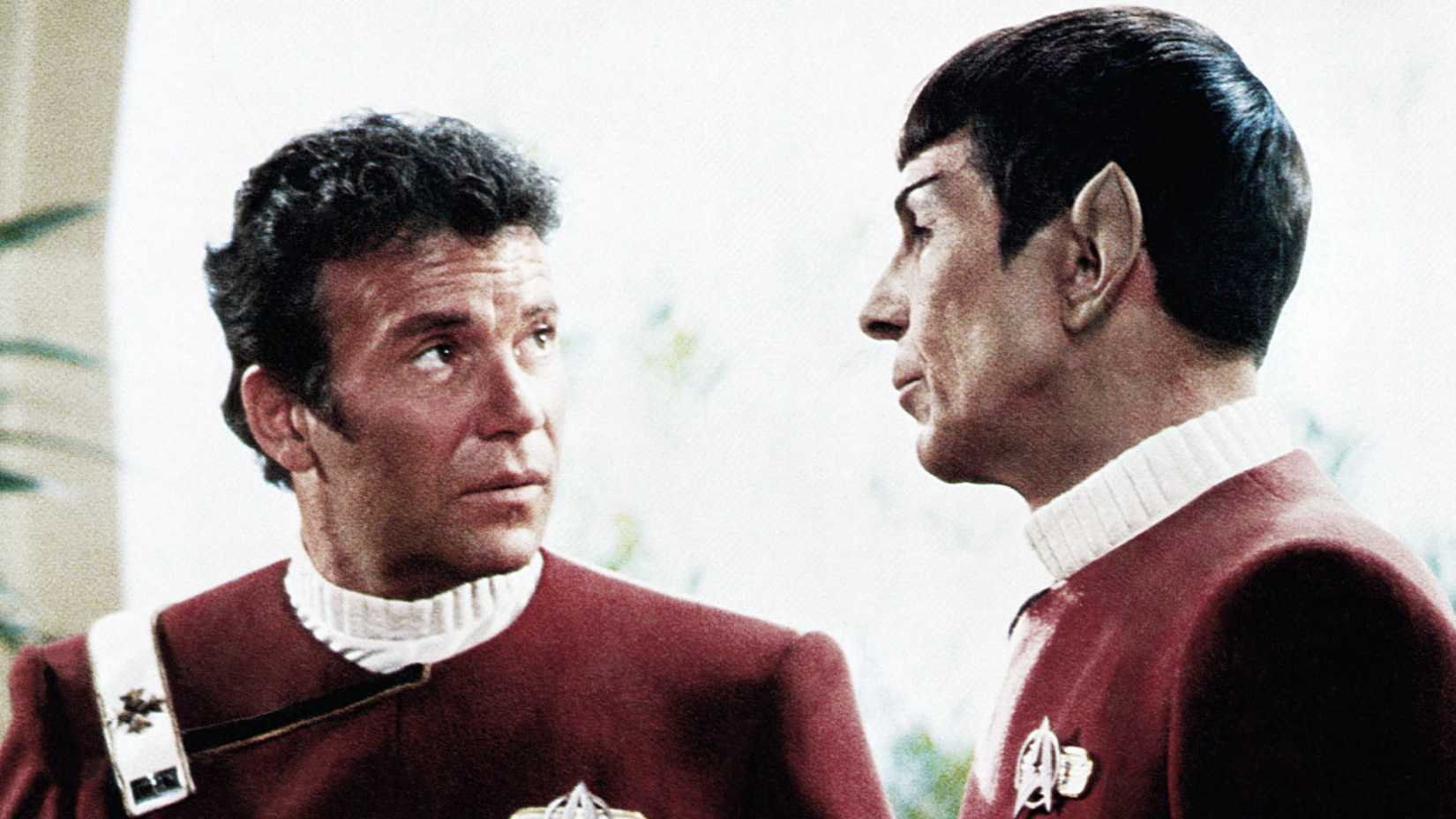 Kirk and Spock speaking to each other in The Wrath of Khan