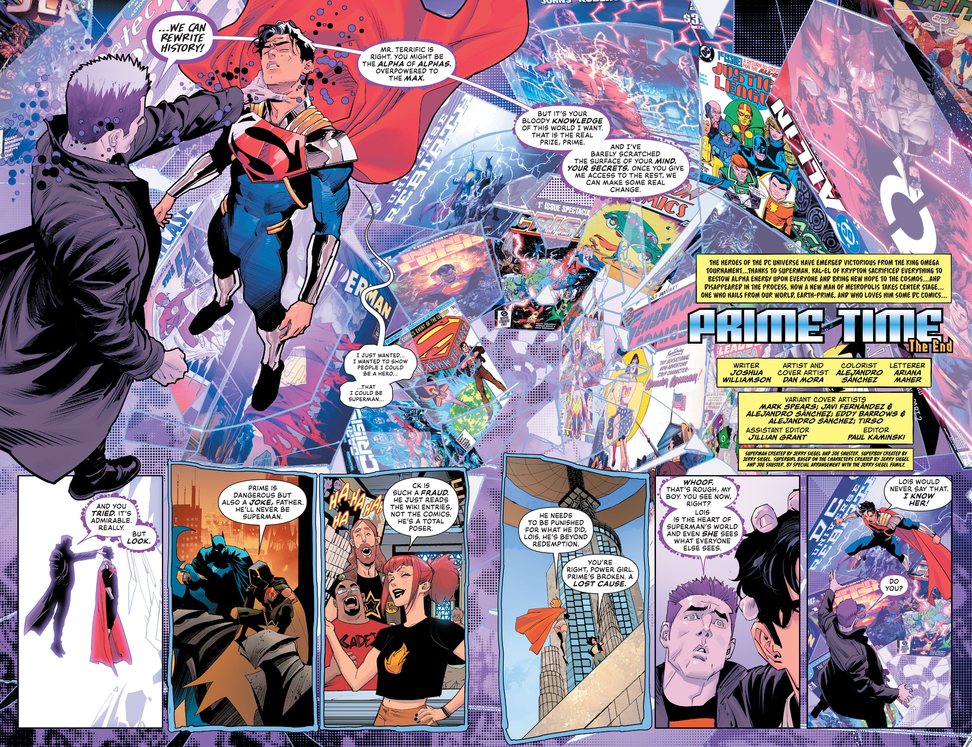 Manchester Black holds Superboy-Prime by the neck in Superman #40