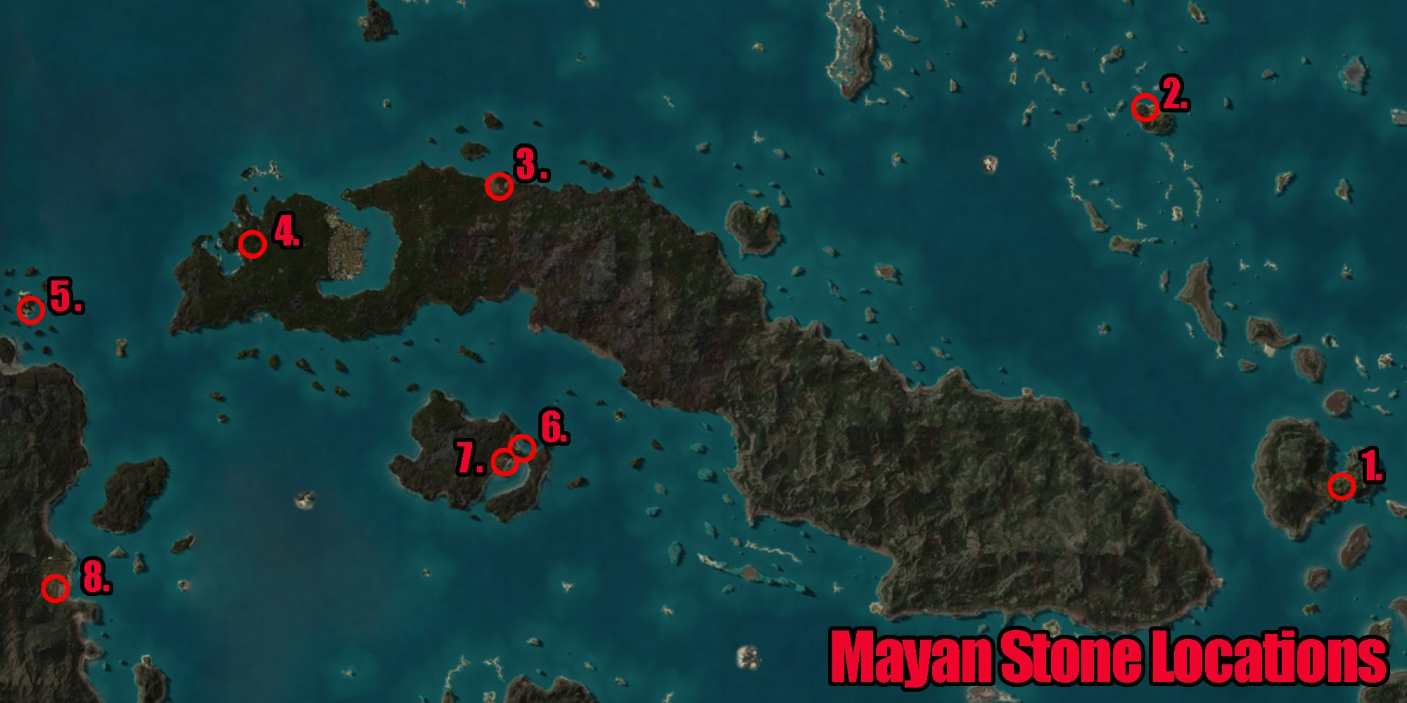 Mayan Stone highlighted locations 1
