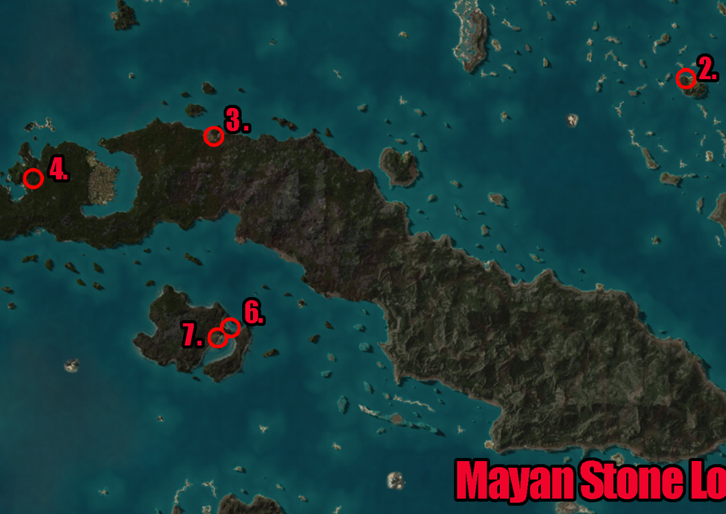 Mayan Stone highlighted locations 1