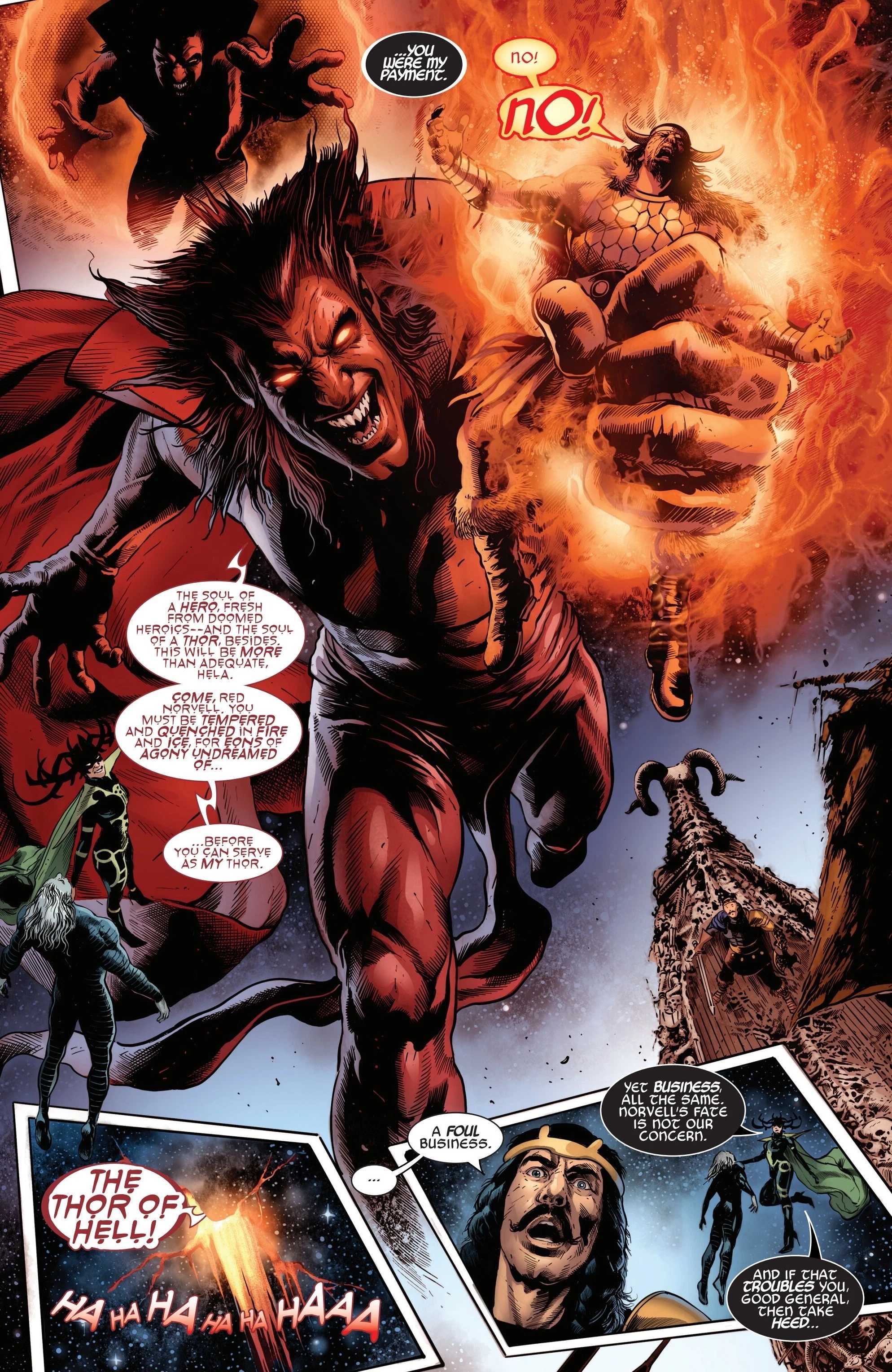 Mephisto takes Red Norvill to Hell in Queen in Black Hela