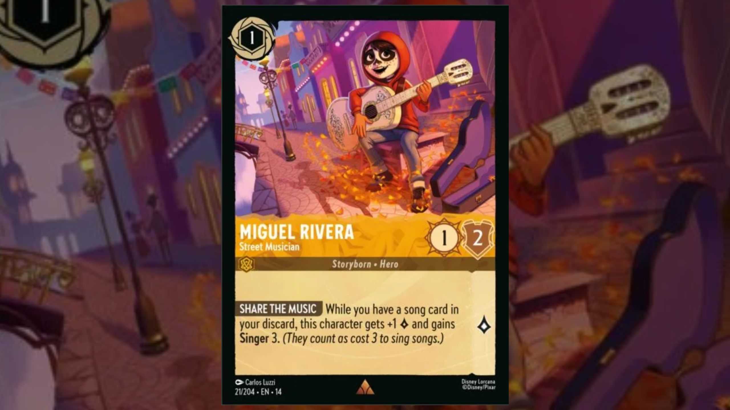 Miguel Rivera card for Lorcana Hyperia City