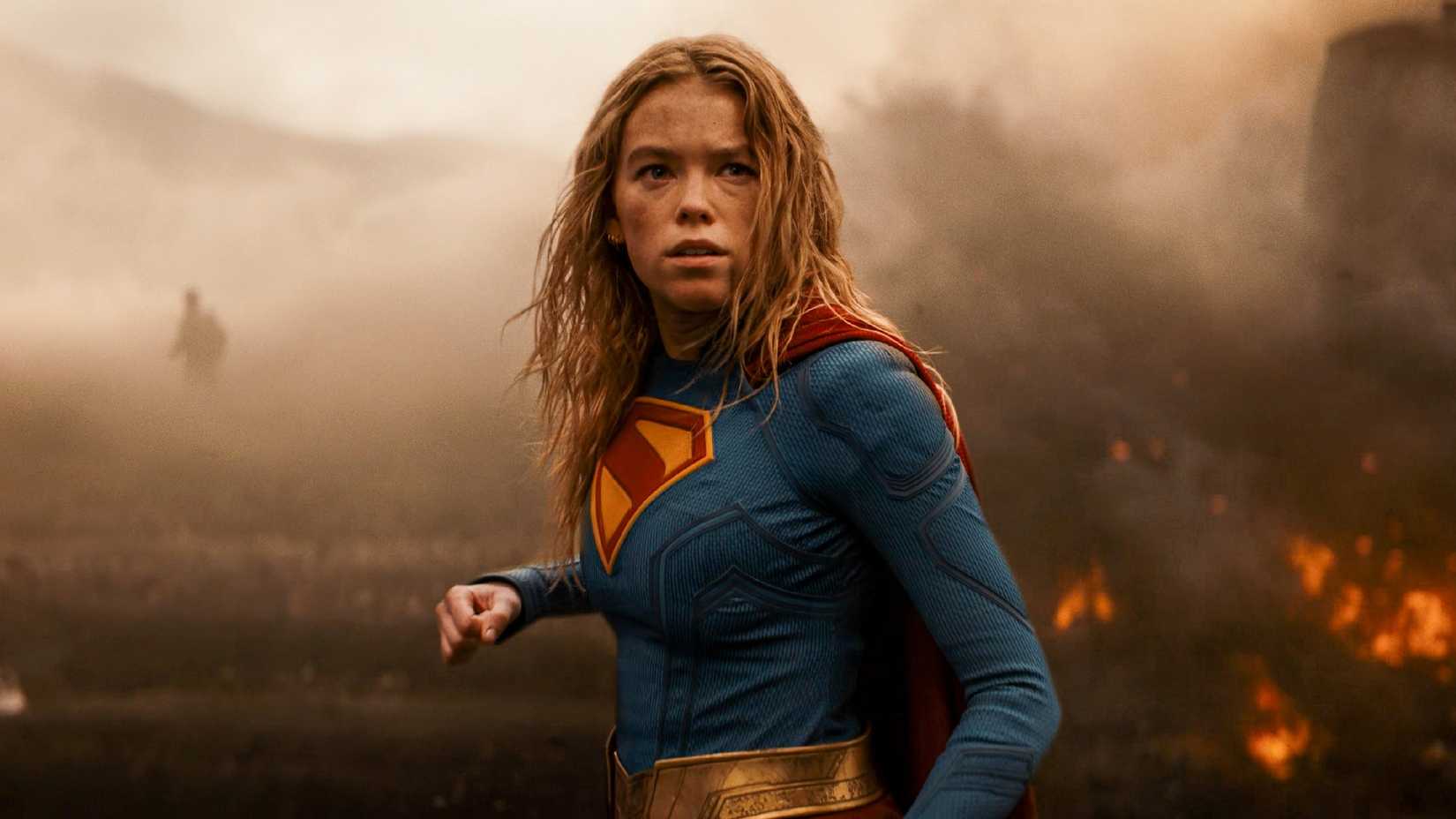 Milly Alcock as Supergirl turning around in Supergirl