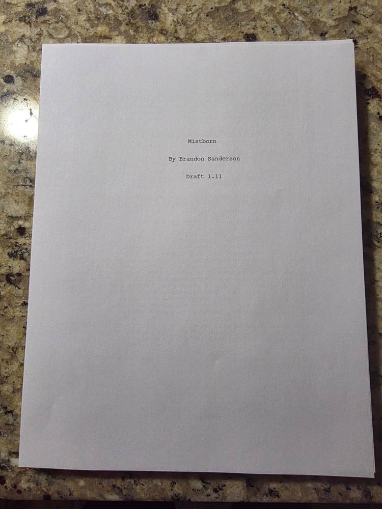 Mistborn Screenplay Brandon Sanderson Image