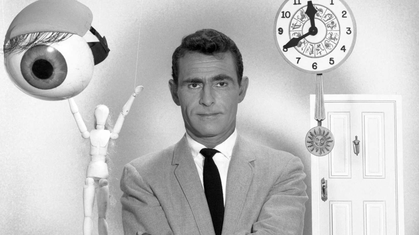 Rod Serling hosting The Twilight Zone