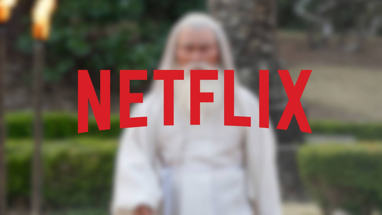 Netflix logo with a Cobra Kai still in the background