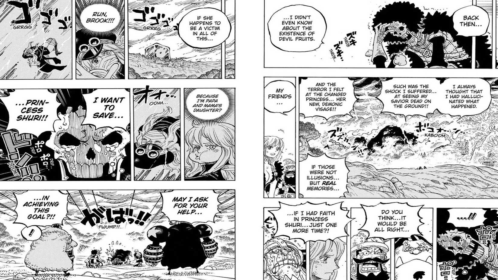 La fin du flashback de Brook