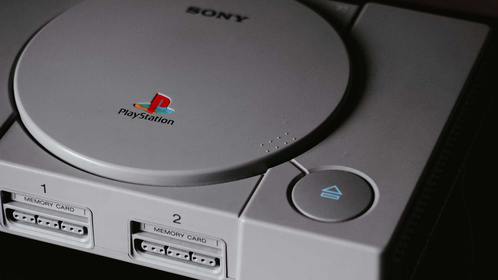 A gray PlayStation console.