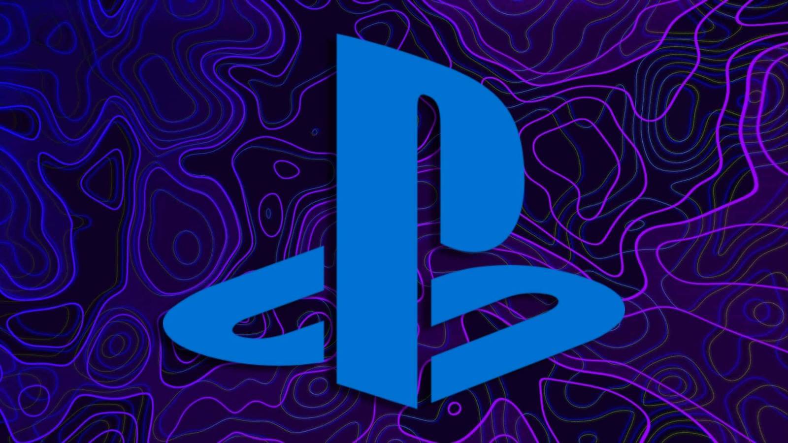 The PlayStation logo against an abstract purple background.
