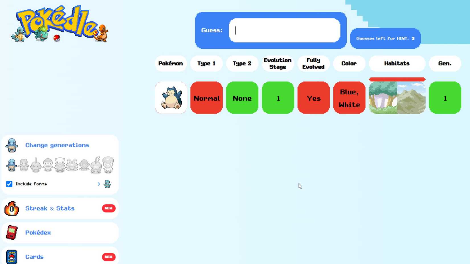Pokedle screenshot