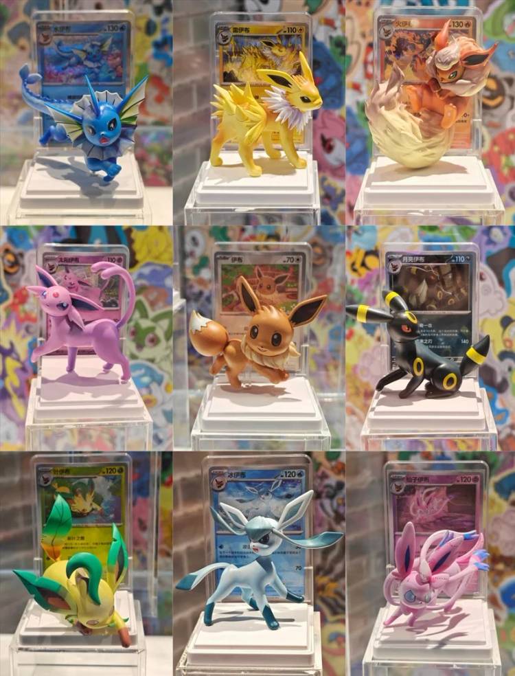 Image shows the brand-new Eevee figures from Pokemon China