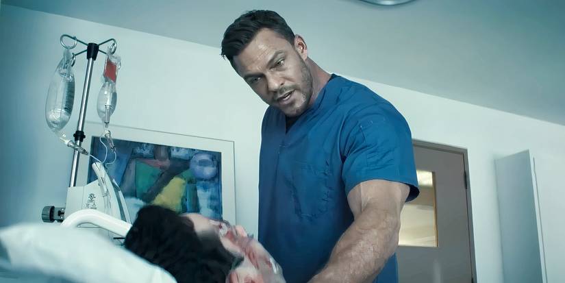 Reacher grabs a man by the throat in Reacher season 2