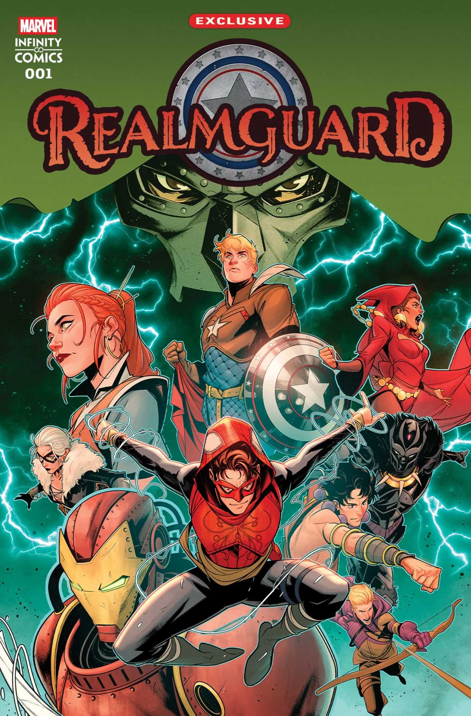 realmguard 1 cover showing the fantasy avengers and captain america