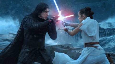 Rey and Kylo Ren duel one another in Star Wars: The Rise of Skywalker