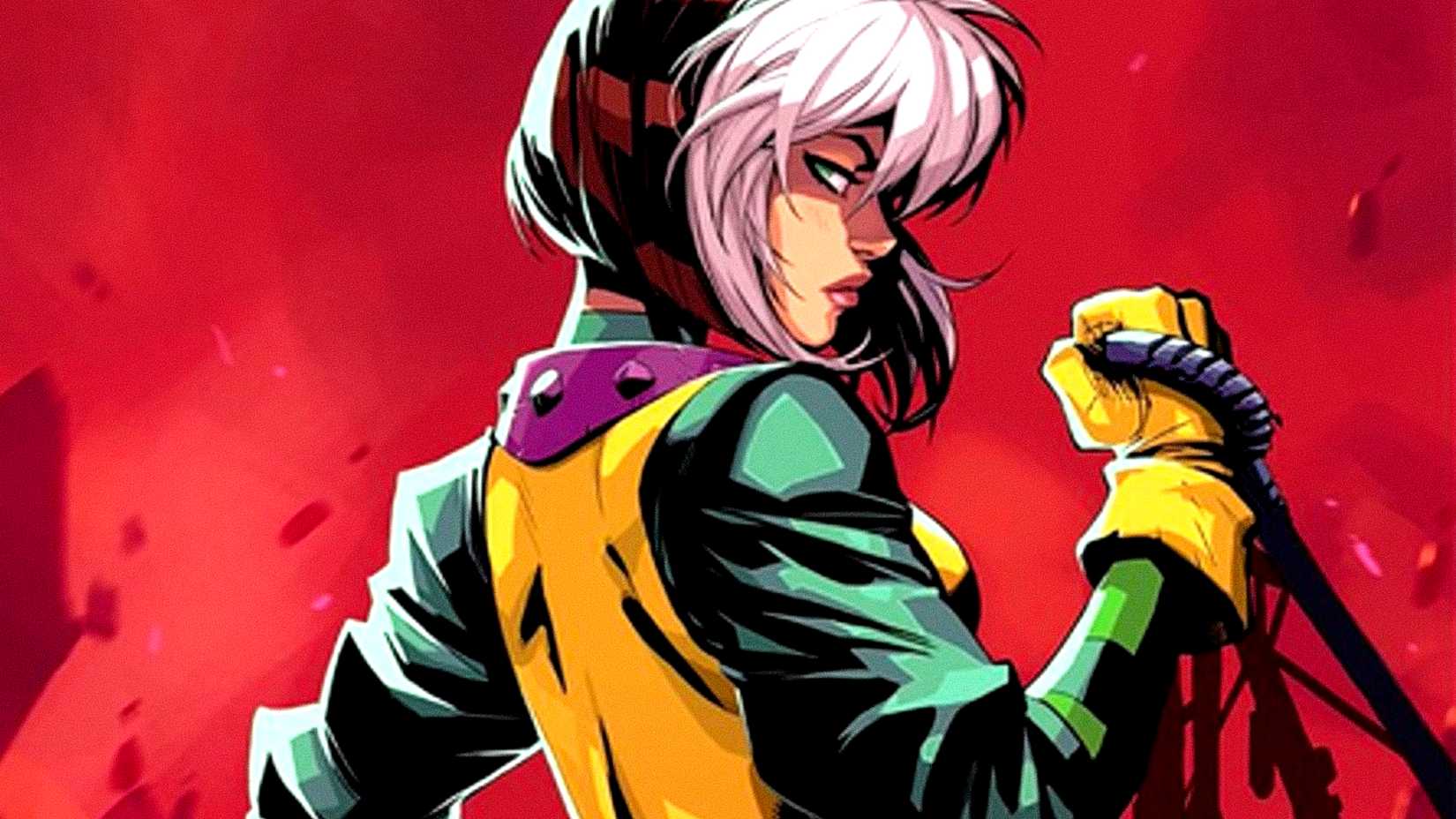 Rogue wears her Age of Apocalypse costume and hairstyle in X-Men comic art