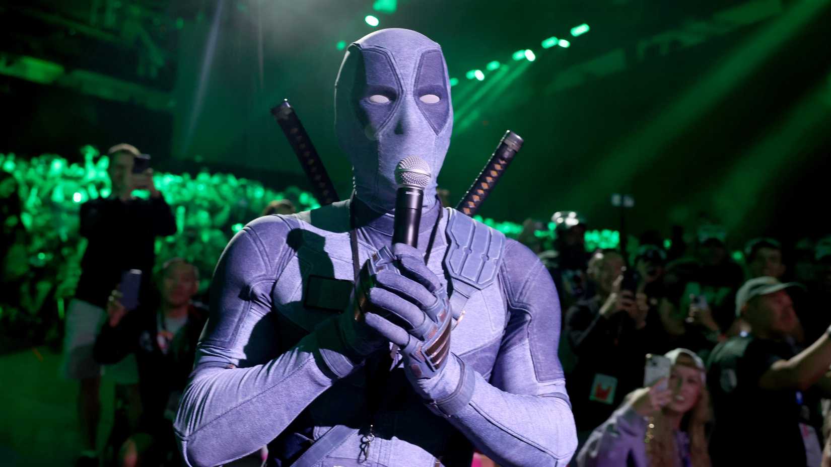 Ryan Reynolds as Deadpool at Marvel Studios' 2026 SDCC Hall H panel
