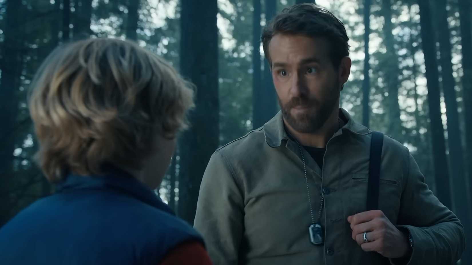 Ryan Reynolds talking to his younger self in The Adam Project
