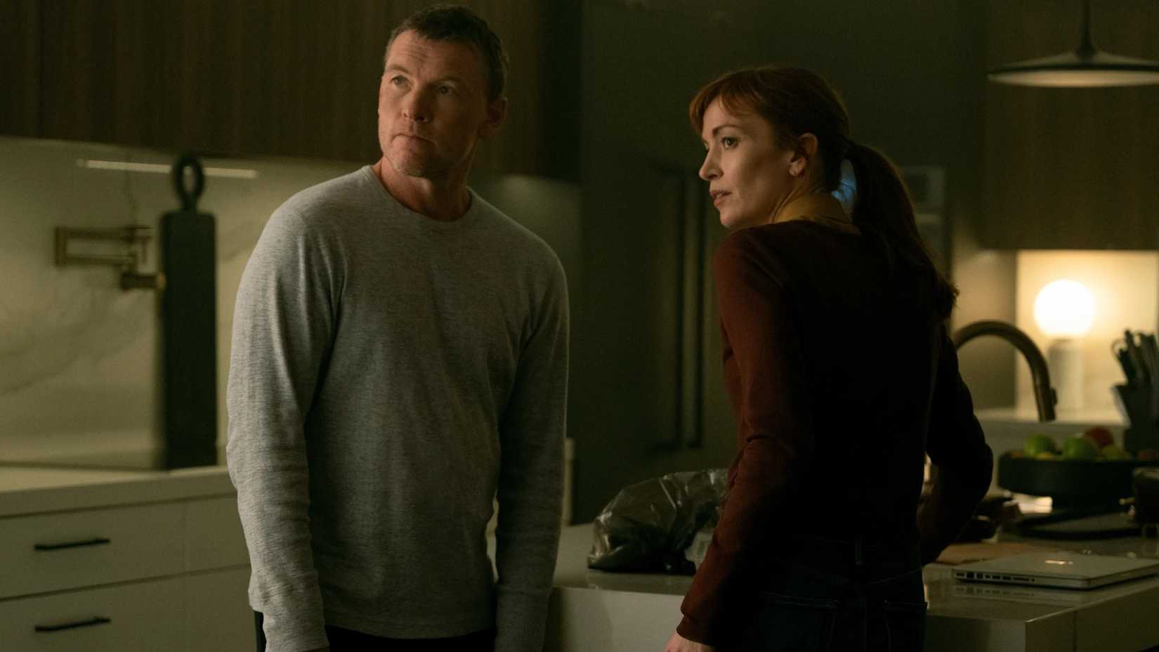 Sam Worthington and Britt Lower in I Will Find You