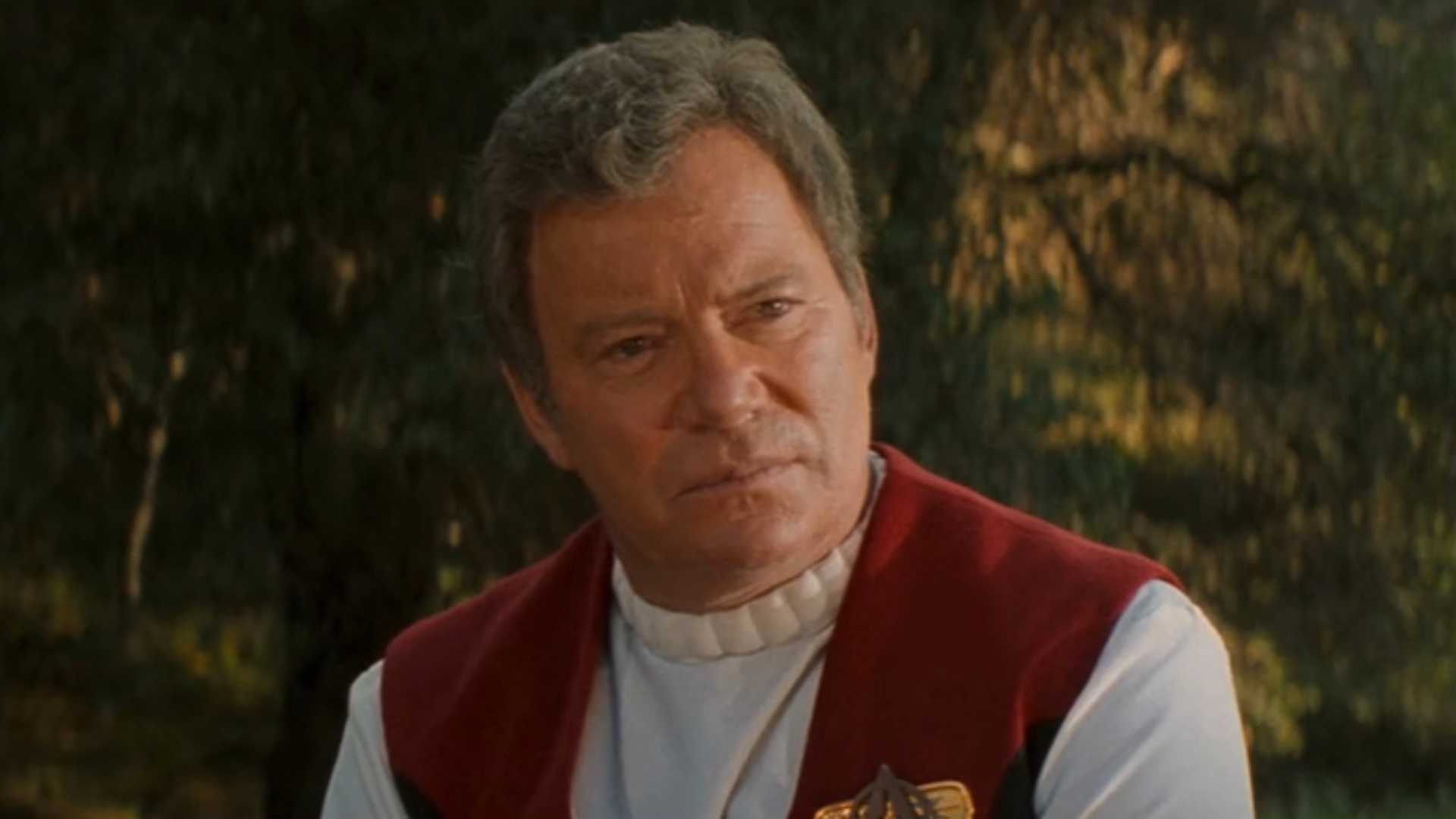 Kirk looking at Picard while they're both on horseback in the Nexus