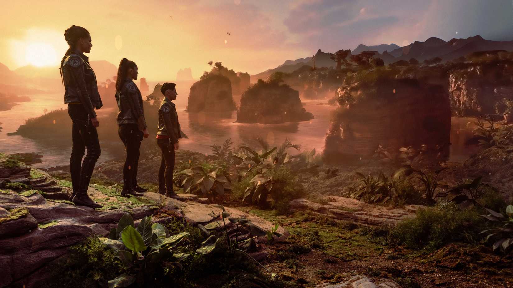 Una La'an and Ortegas look at prehistoric Earth