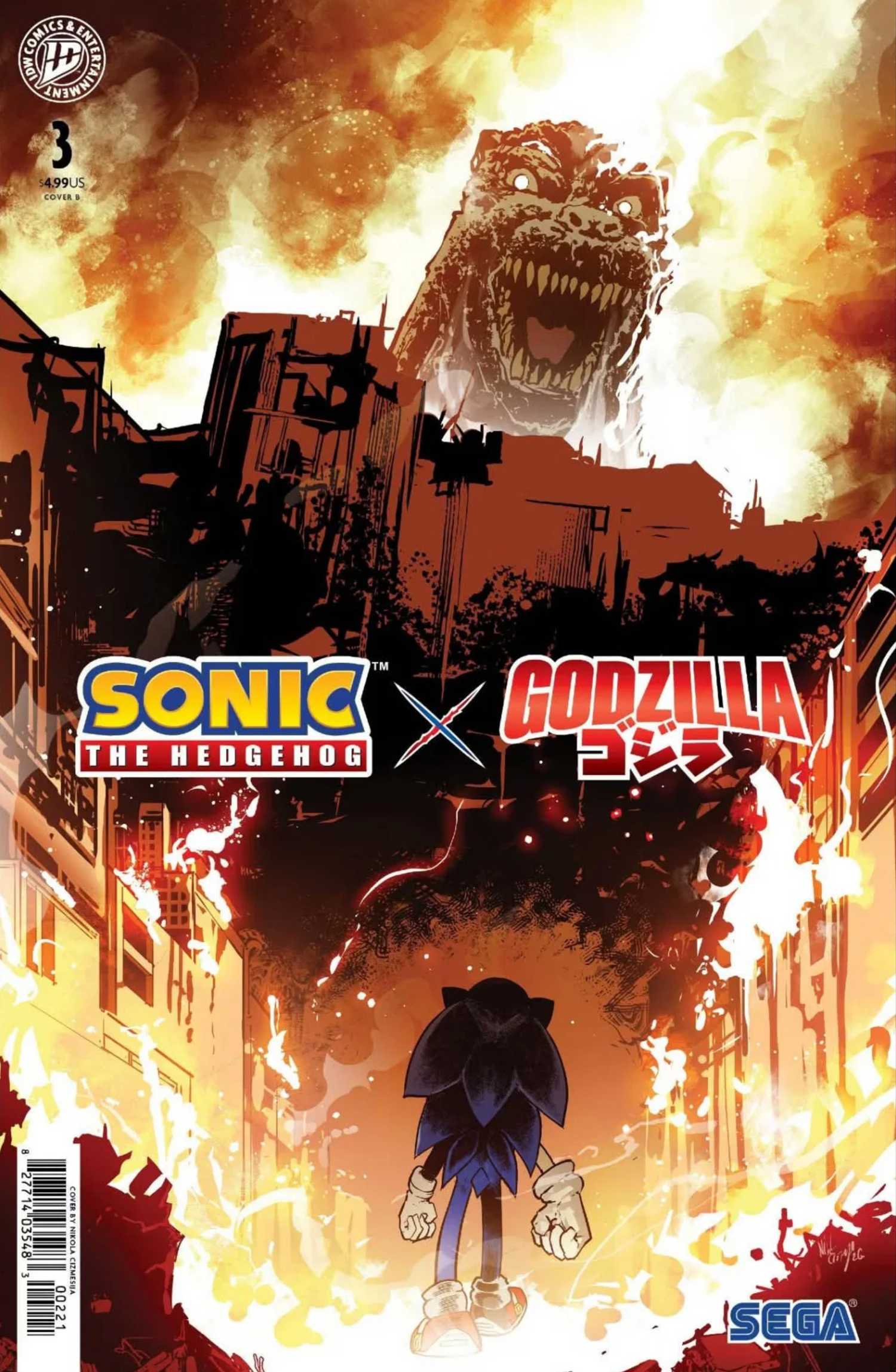 sonic the hedgehog and godzilla attack on titan tribute