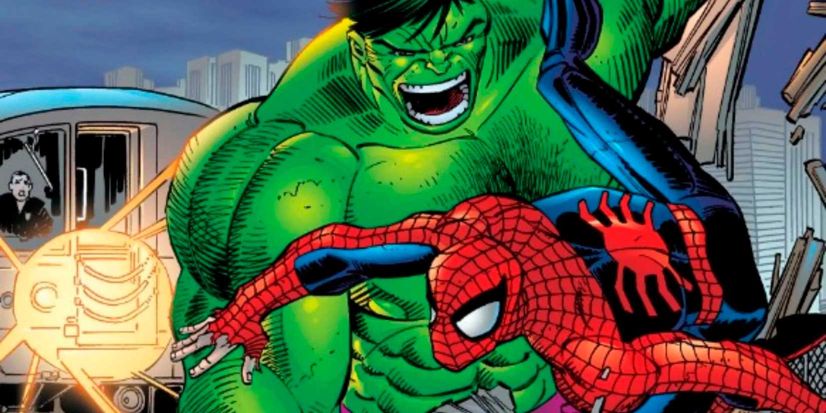 Spider-Man and the Hulk team up in the Marvel comics