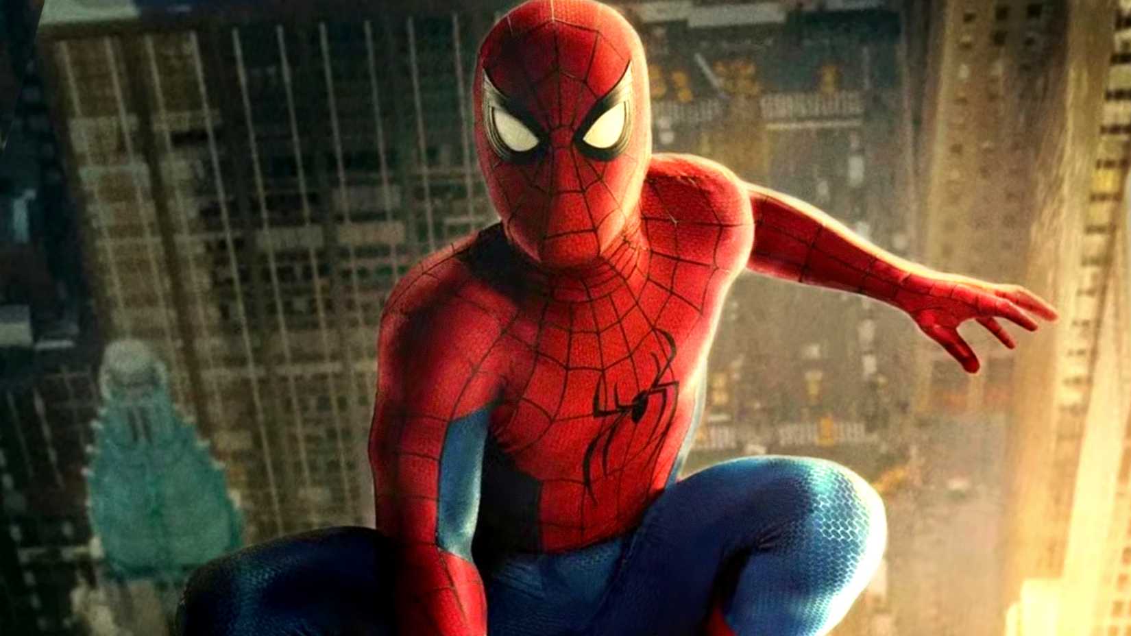 Spidey perches on a building in Spider-Man Brand New Day poster