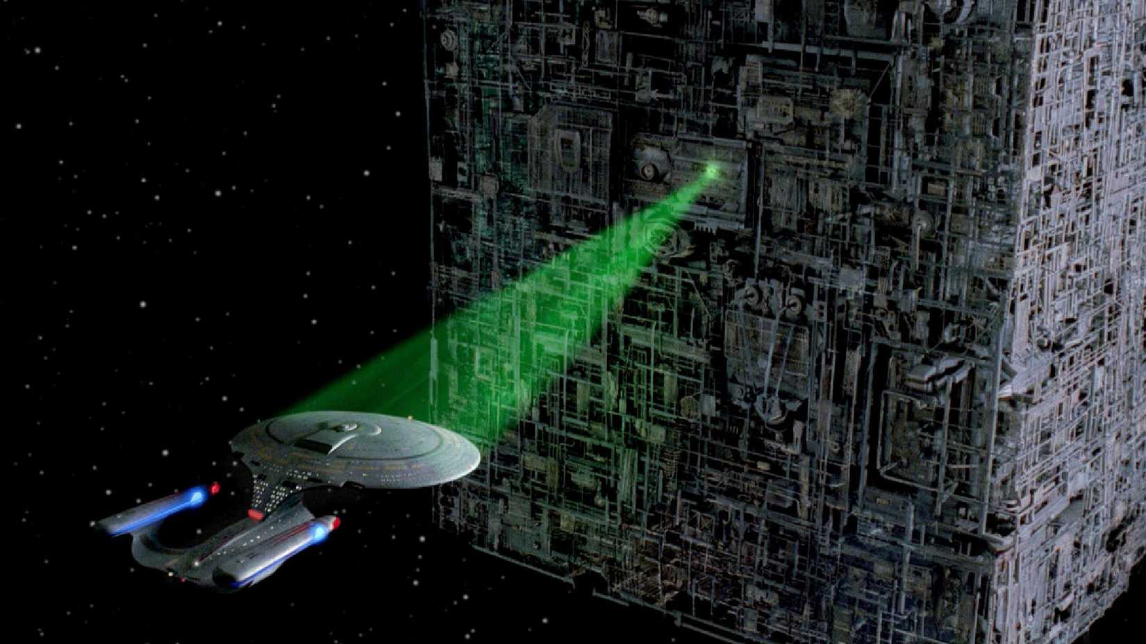 star trek image of a borg cube from tng