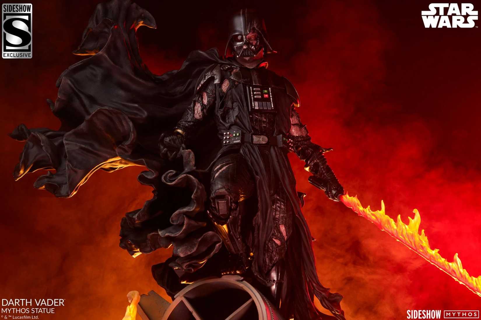 Star Wars Vader Sideshow Mythos Premium Exclusive fire saber design