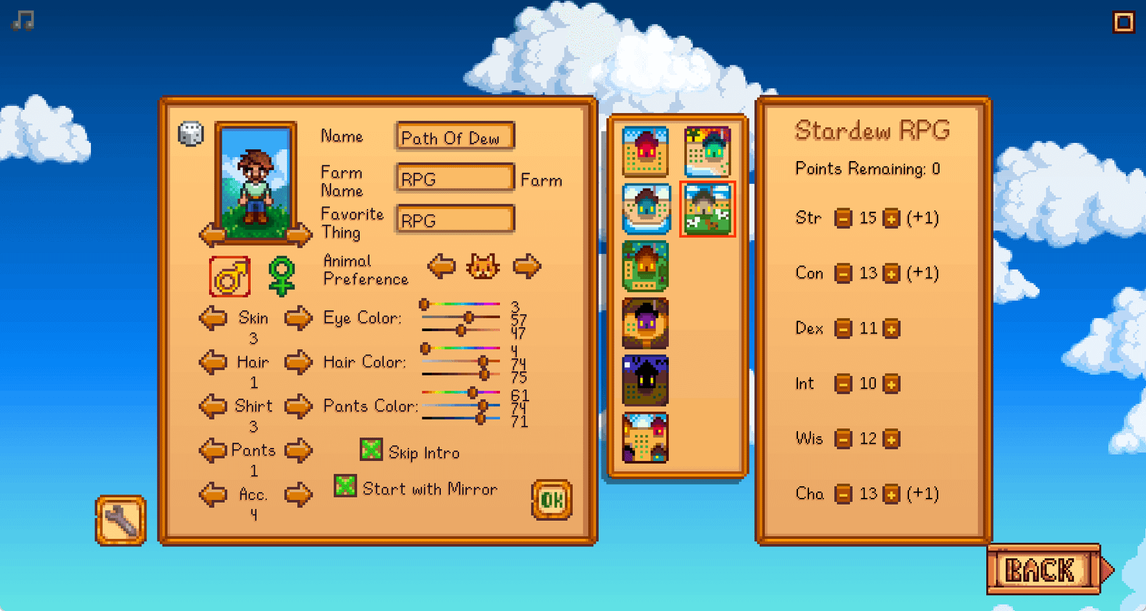 Image shows the Path of Dew mod