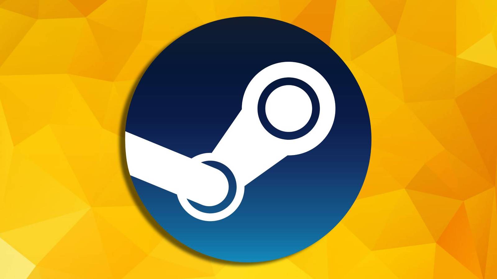 The Steam logo against an abstract yellow background.