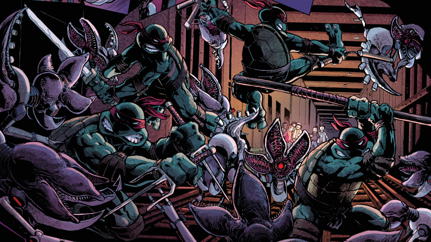 Stranger Things Ninja Turtles crossover cyber Demodogs
